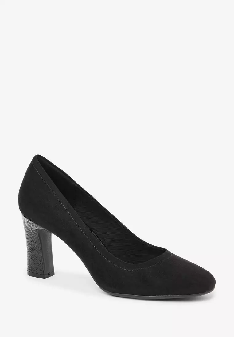 Buy NEXT Forever Comfort Round Toe Block Heel Court Shoes Online