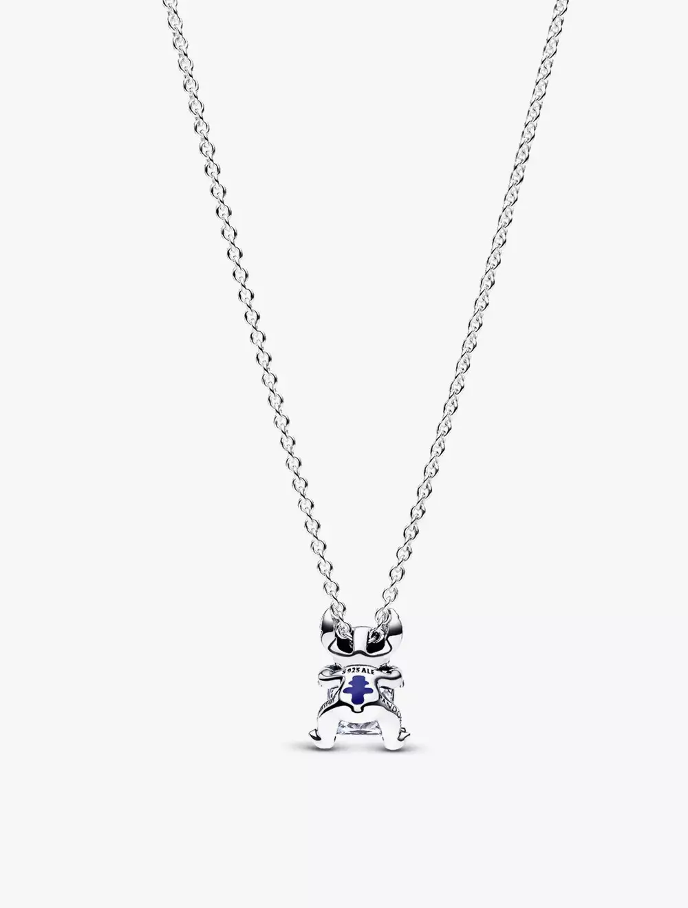 Disney Stitch pendant necklace with clear cubic zirconia, purple, blue and black enamel