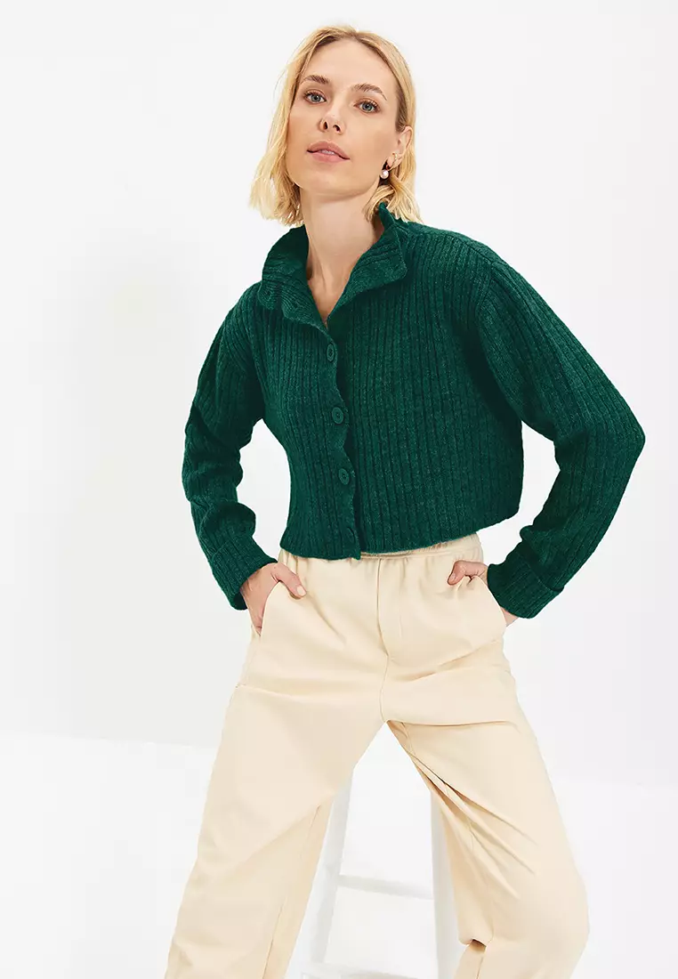 Oversized Collar Cardigan
