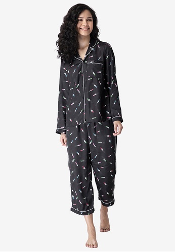 FabAlley black Printed Pyjama Shirt Set 77FF1AADED6E9FGS_1