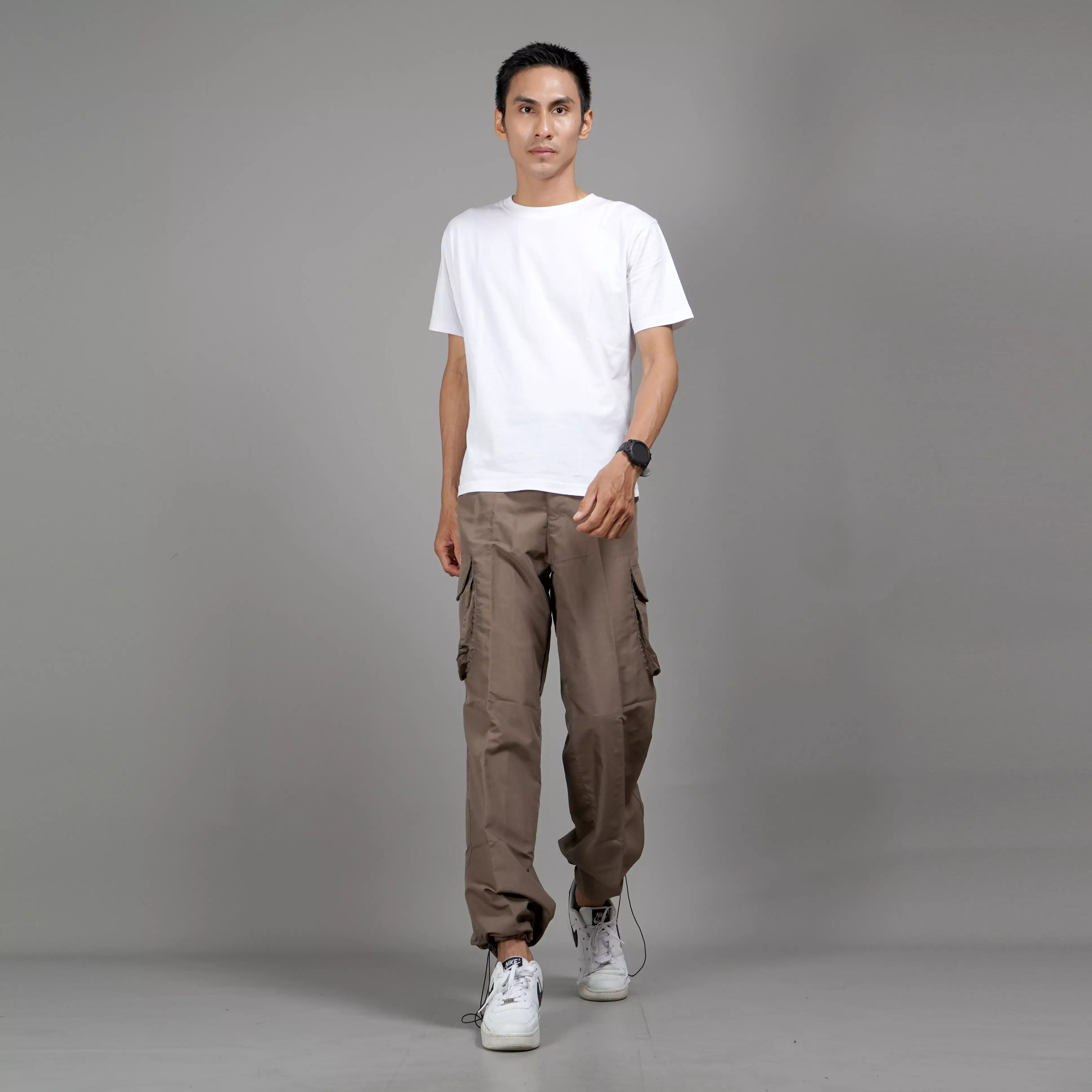 REAGAN Celana Panjang Cargo Pria Celana Panjang Pria Cargo Pants - BROWN