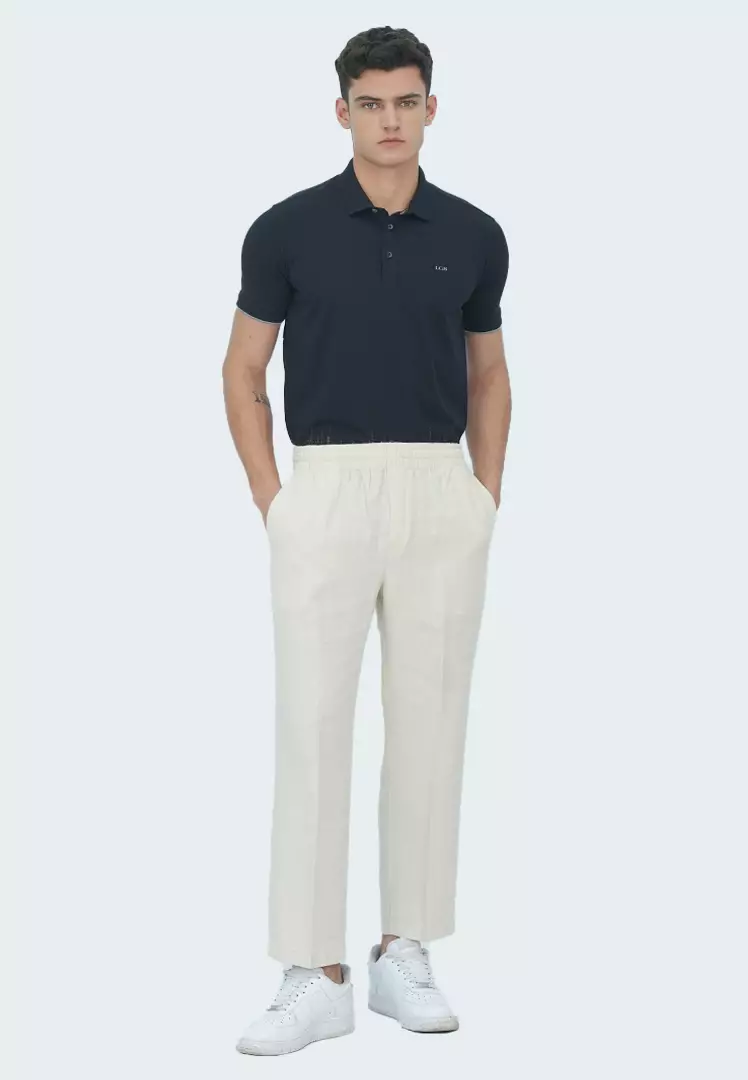 LGS - Celana Kulot Katun - Baggy Pants - Karet Pinggang - Regular Fit - Cream - CKP.578.001.001.C