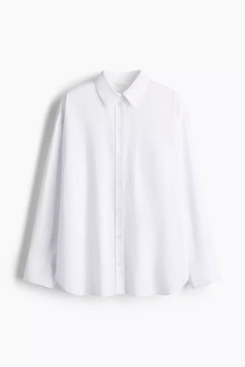 Oversized cotton poplin shirt