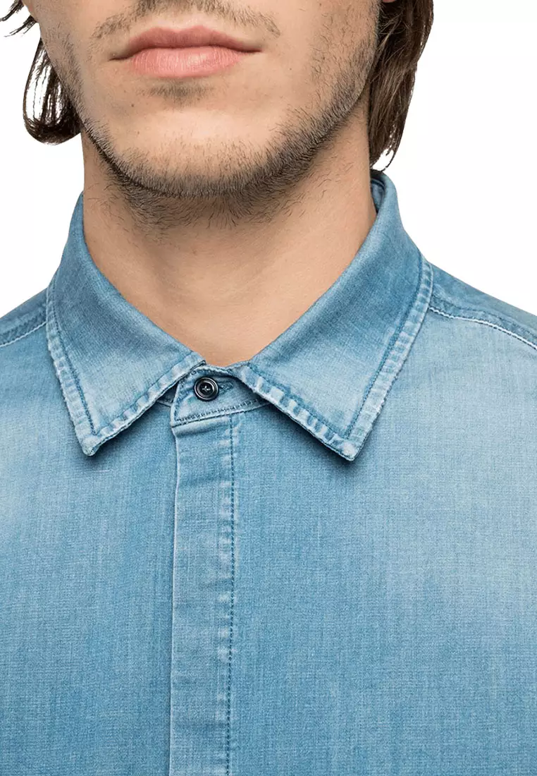 Replay hyperflex hot sale denim shirt