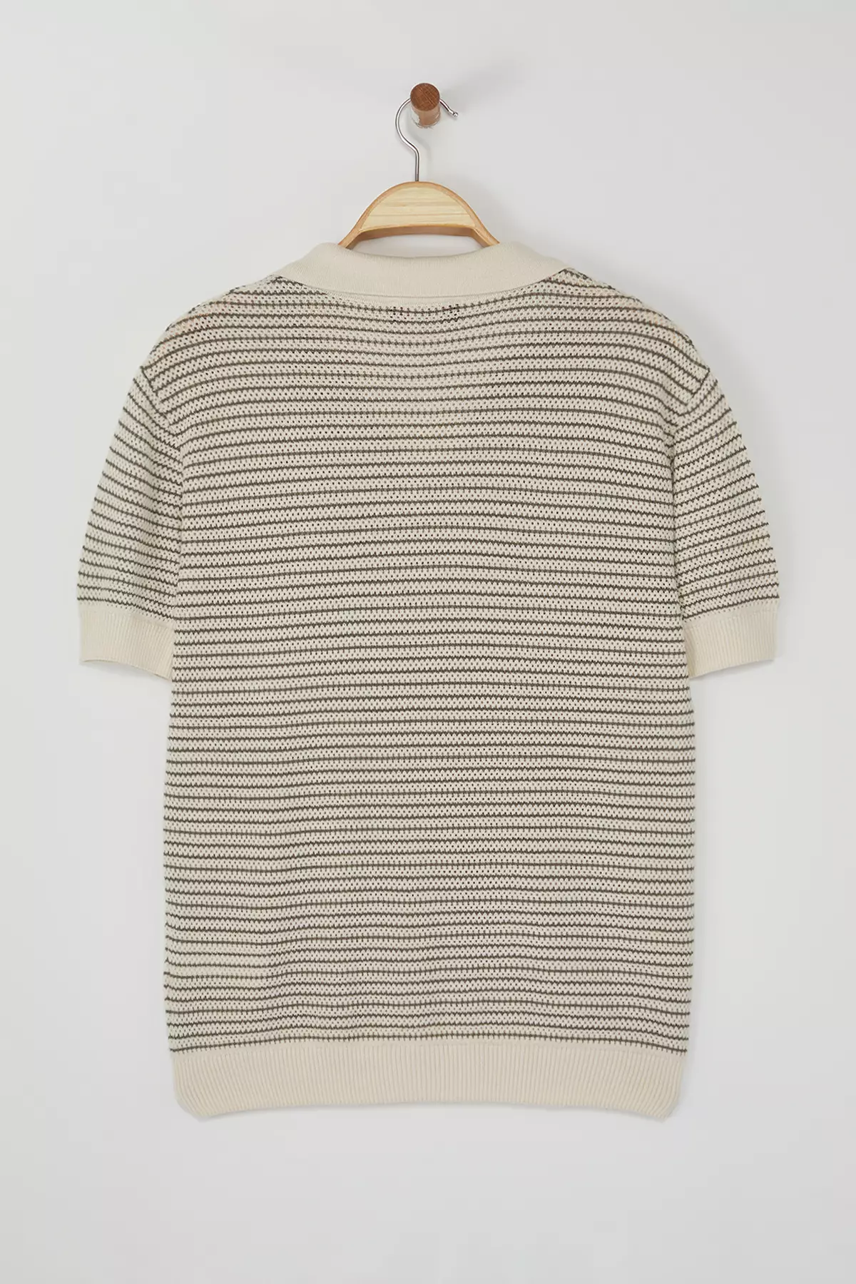 Striped Knit Polo Shirt