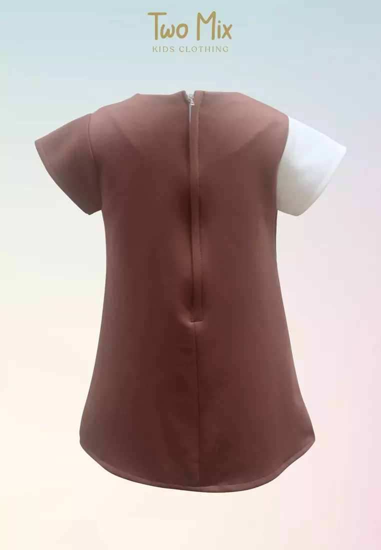 TWO MIX - Baju Anak Perempuan Print Donut - Dress Anak Gratis Tas Donut Lucu 1-8 Tahun 4297