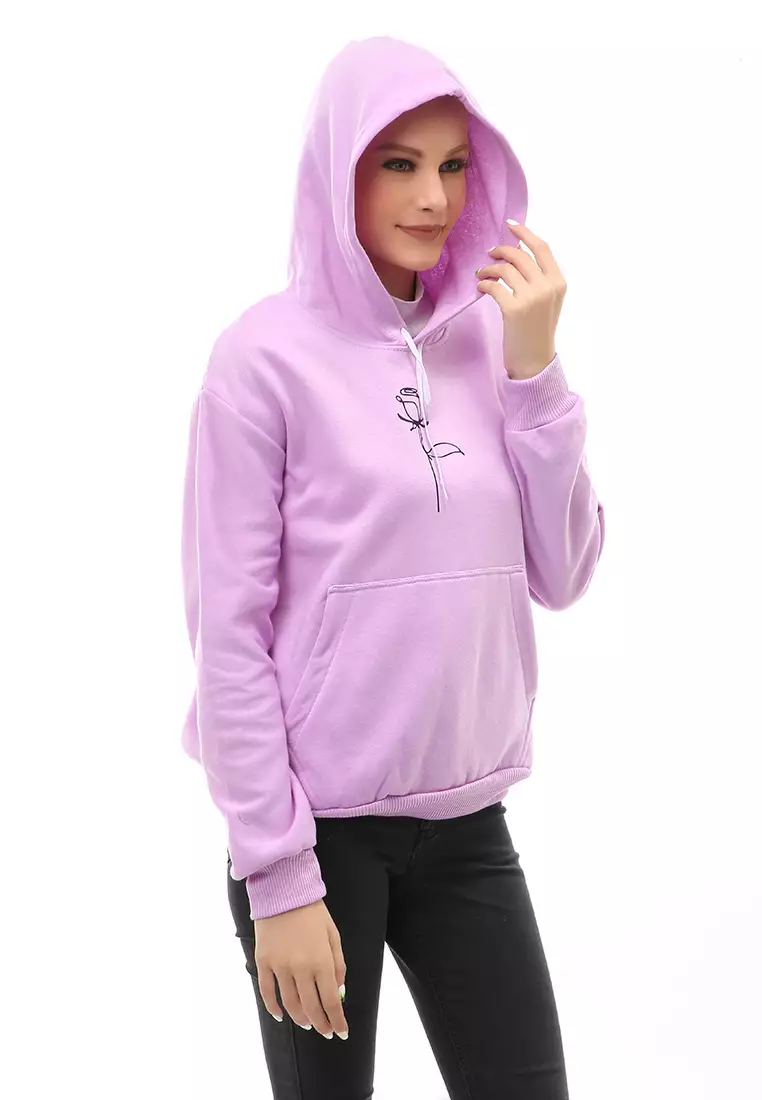 Hardwin Hoodie Jacket Rose Casual Wanita Material Fleece ORIGINAL - Light Purple