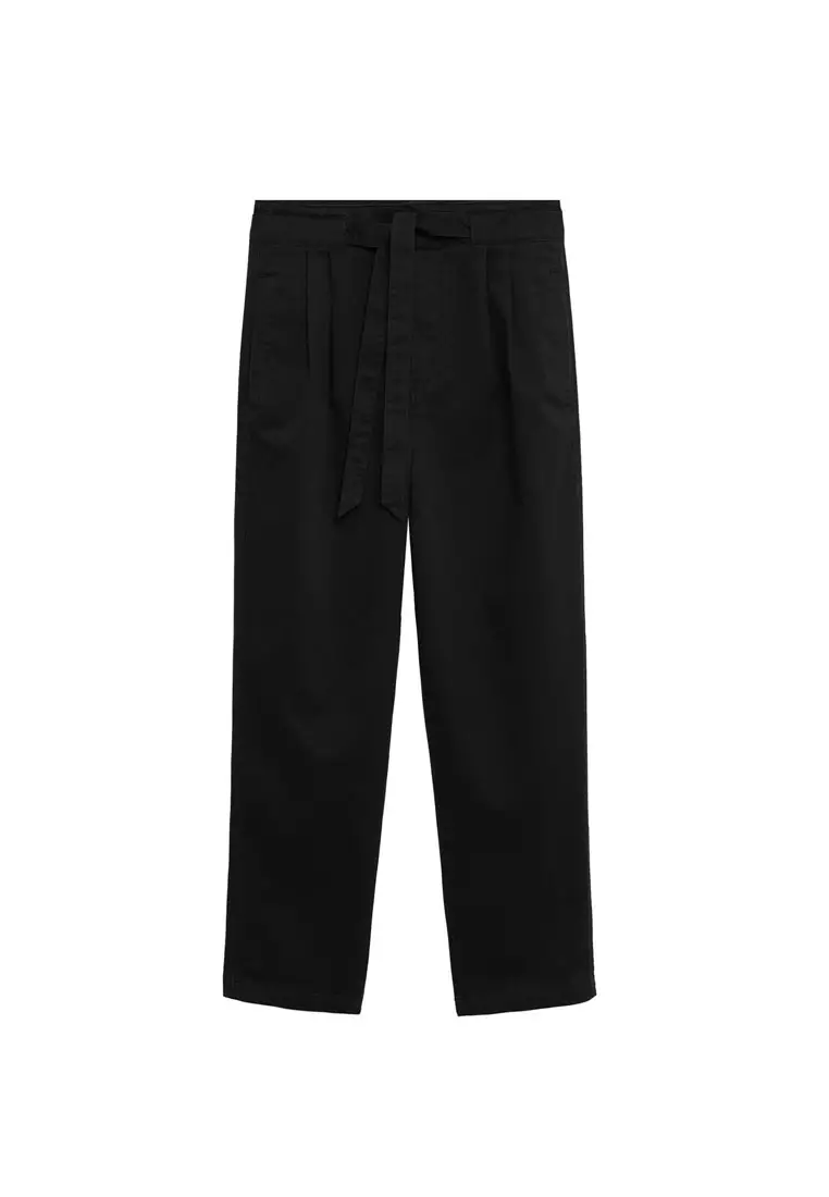 Cotton Pleated Trousers