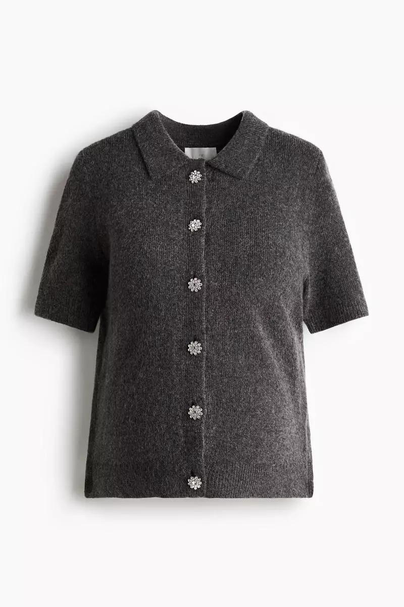 MAMA Rhinestone-button cardigan