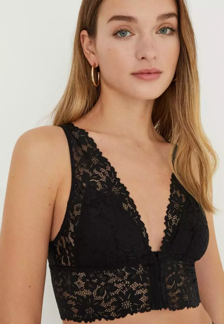Buy Women'Secret Black Lace Halterneck Bralette 2024 Online