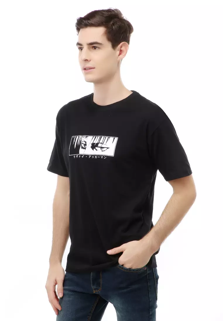 Jack T-Shirt Atasan Kasual Kaos Pria Anime Short Sleeve Material Cotton ORIGINAL - Black