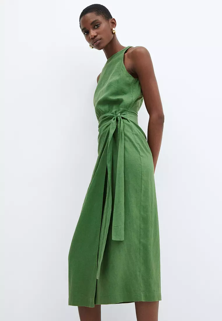 Mango green outlet dress