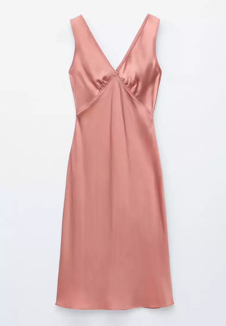V-Neck Slip Midi Dress