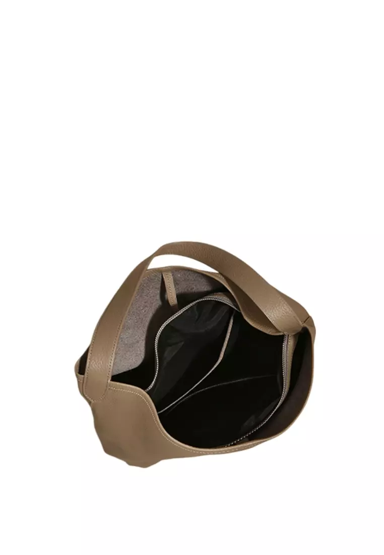 Row Leather Bucket Tote Bag