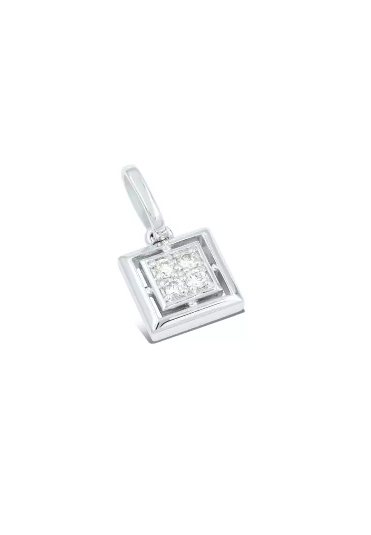 Diamondtalk White Gold Boxful Of Glimmer Diamond Pendant Pdt00025-a01