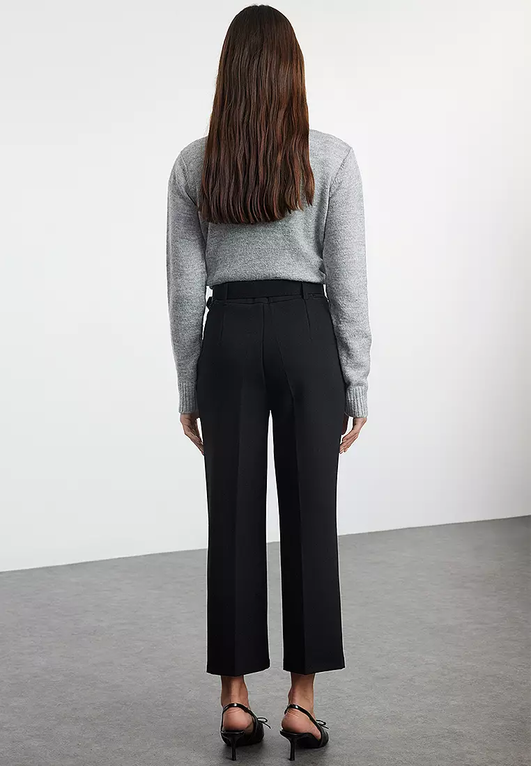 Belted Straight Cut Trousers