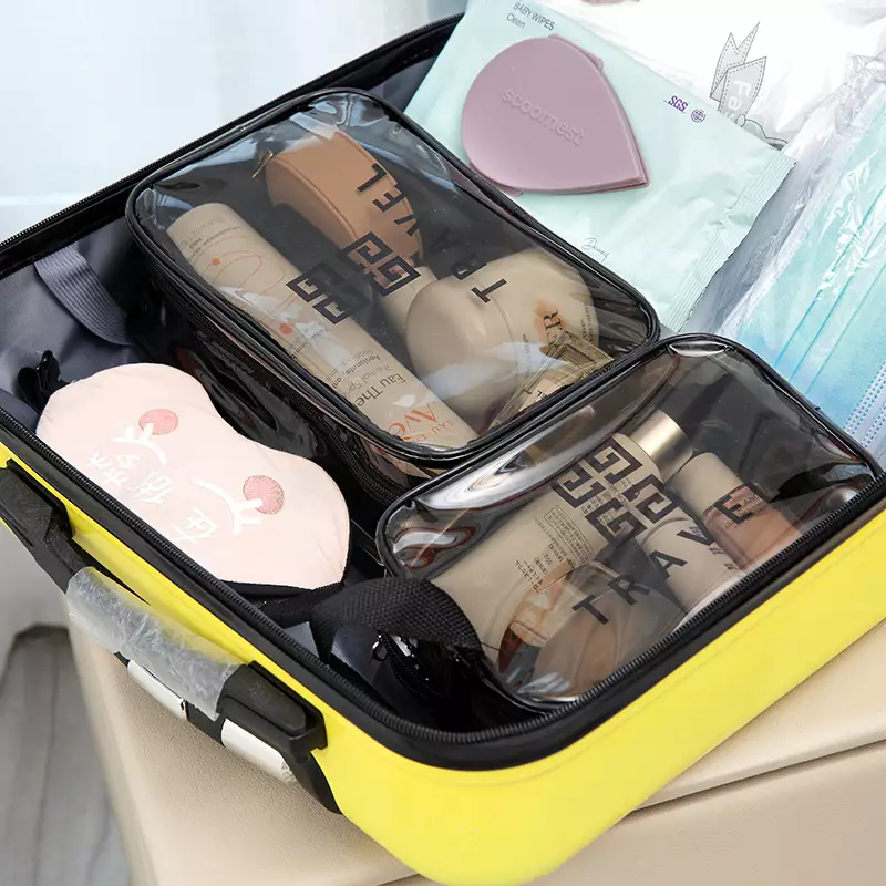 Wakakids Tas Kosmetik Washbag Transparan Waterproof Travel Pouch Make Up Skincare Venjr Hitam