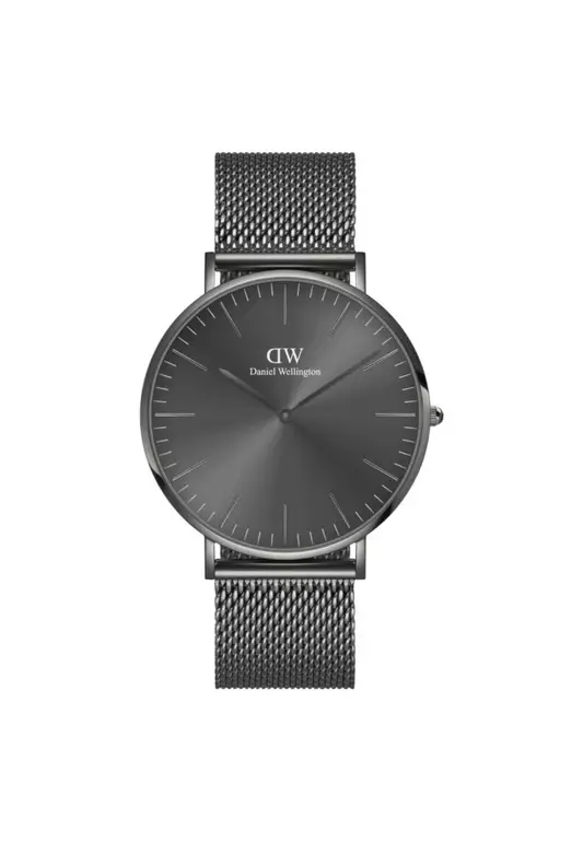 Classic 40mm Anthracite Grey Sunray Dial Watch for men - Stainless Steel watch strap - DW official - Men's watch - Male watch - Grey dial - Authentic