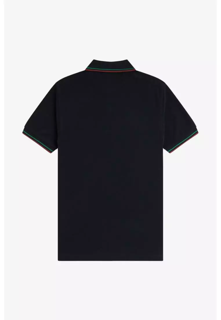 Fred Perry M3600 Twin Tipped Fred Perry Shirt (Navy / Sport Green / Burnt Red)