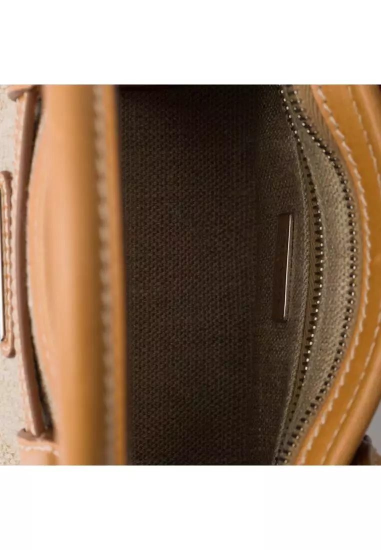 Bonnie Small Linen and Leather Handbag Rope/Natural