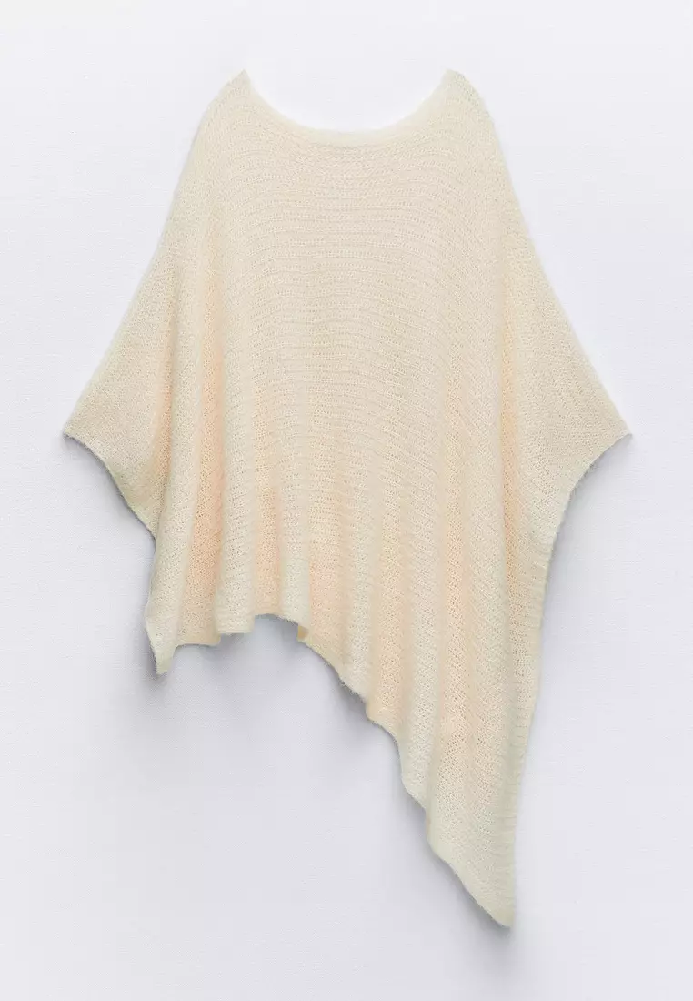 ZARA Asymmetric Knit Cape 2025 | Buy ZARA Online | ZALORA