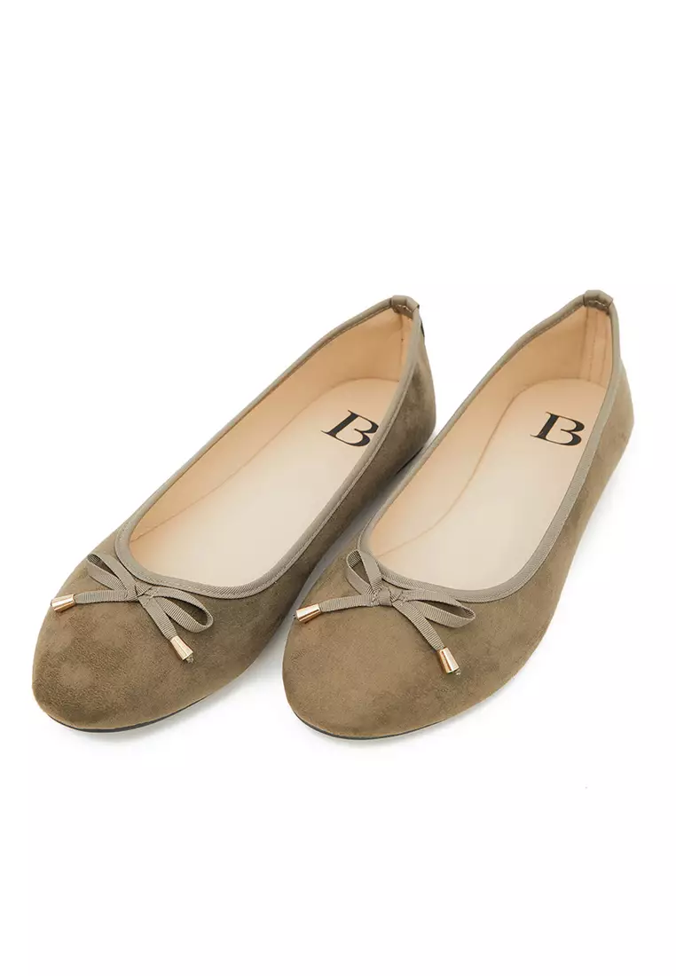Sofia Milla Ballerina Flat Olive