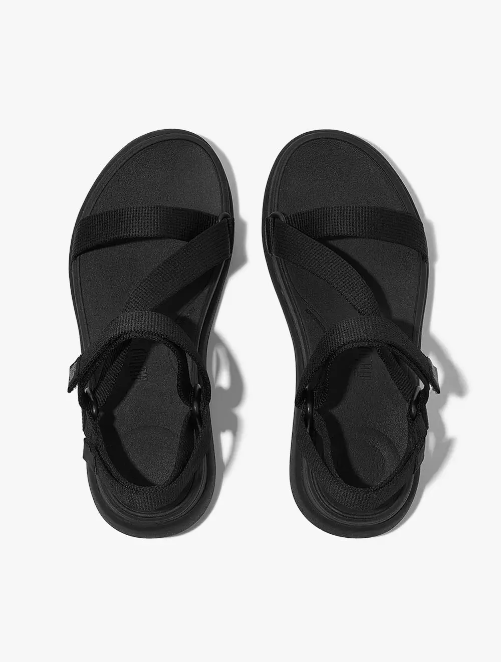 Fitflop F-Mode Go Adj. Webbing Flatform Z-Strap SandalsAll Black