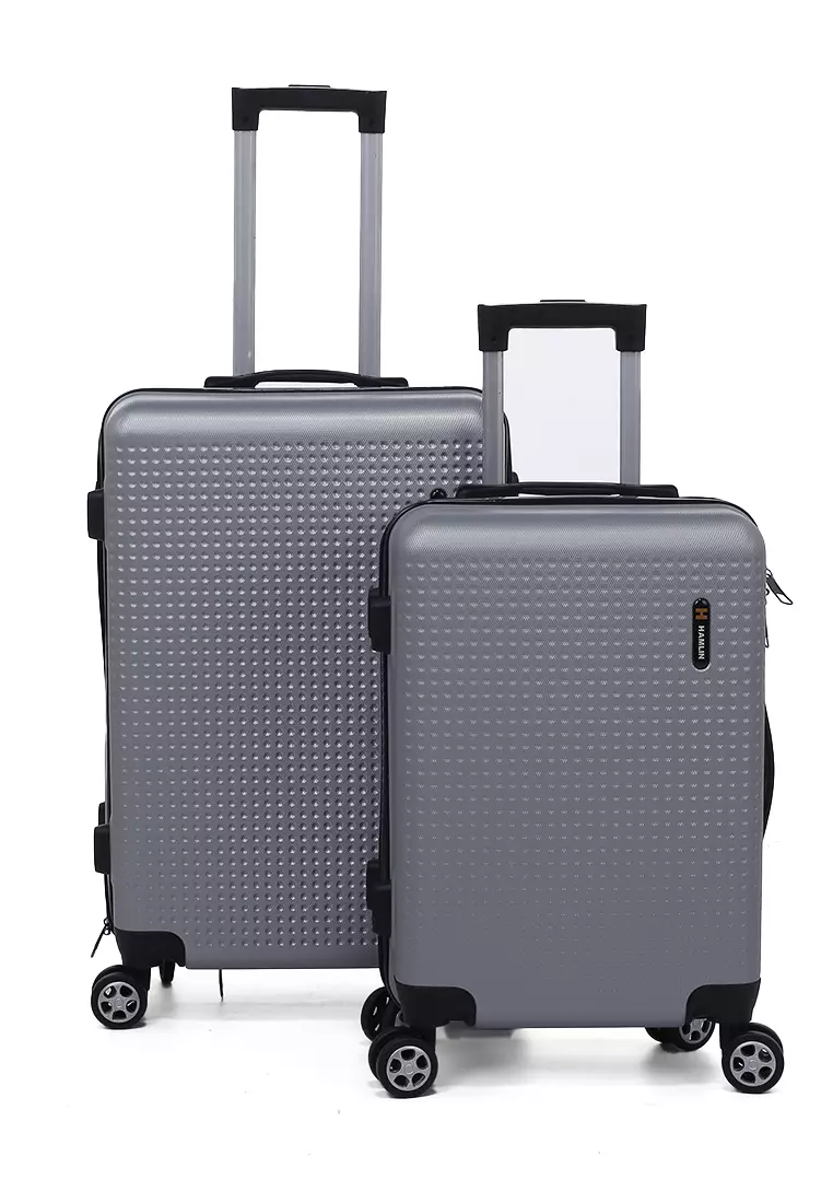 Isvara Tas Koper Hardcase One Set Unisex Large Compartment Suitcase Code Lock System Material ABS+PVC Coated ORIGINAL - Gray