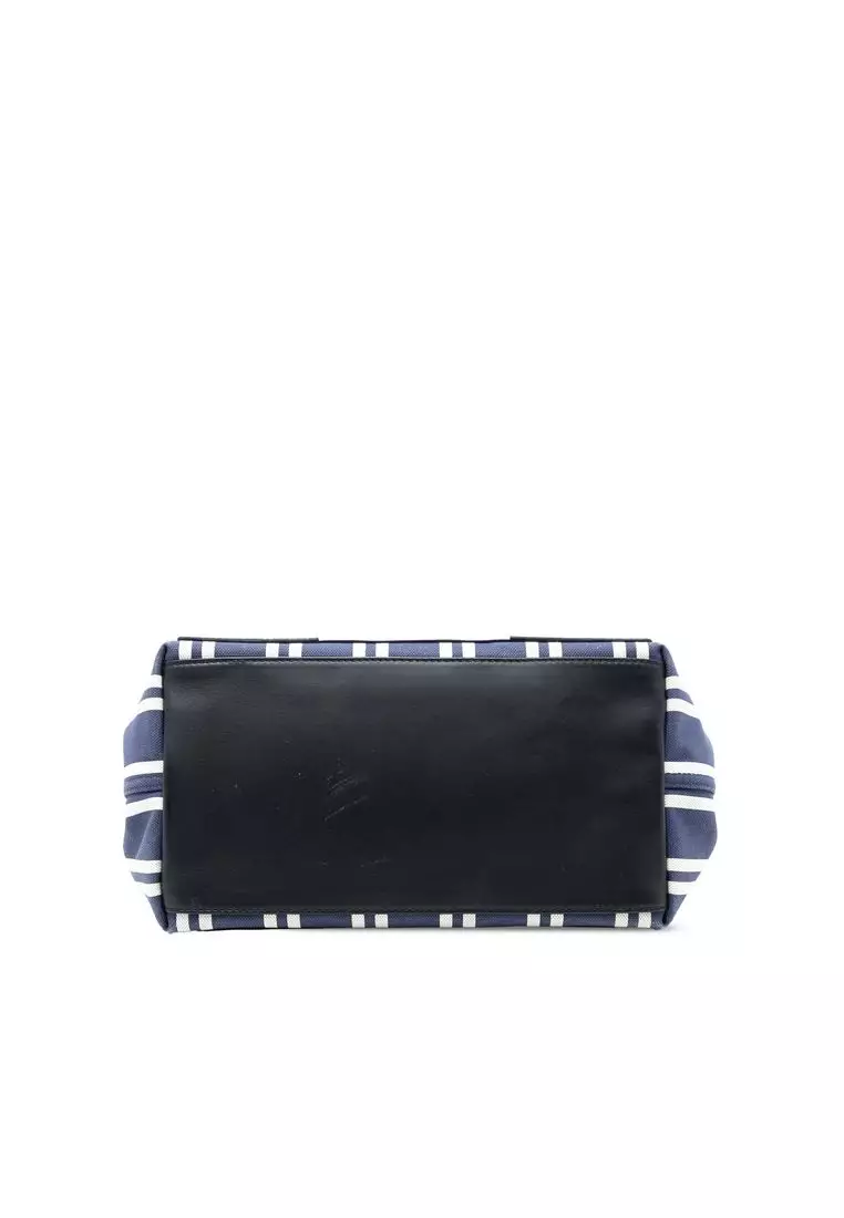 Pre-Loved Balenciaga Canvas Striped Navy Cabas S