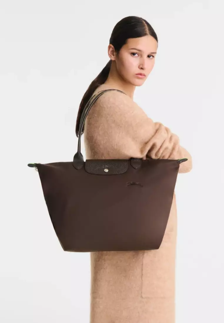 Longchamp Le Pliage Green L Tote Bag Mocha