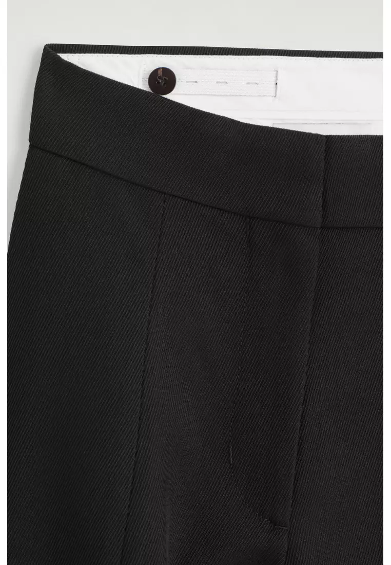 RELAXED WOOL-BLEND WIDE-LEG TROUSERS