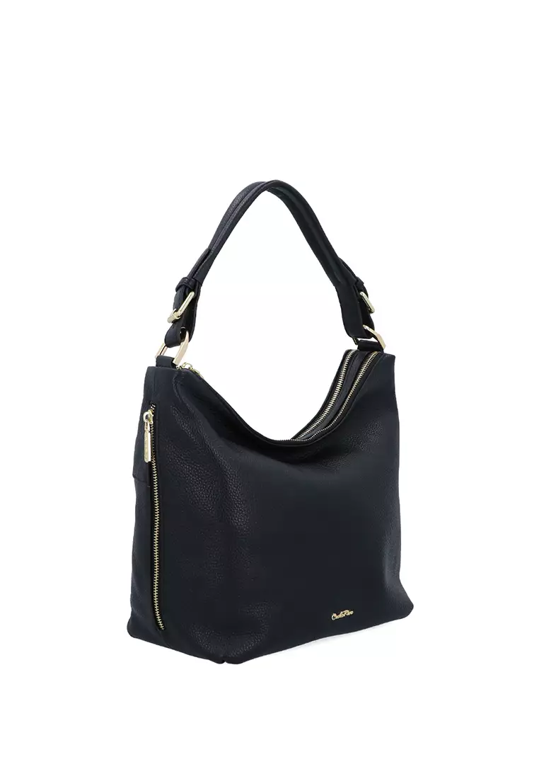 CR Robin Hobo Leather Bag - Black