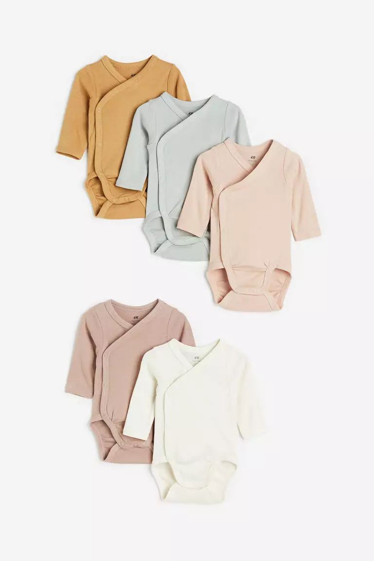 H&M 5-pack wrapover bodysuits