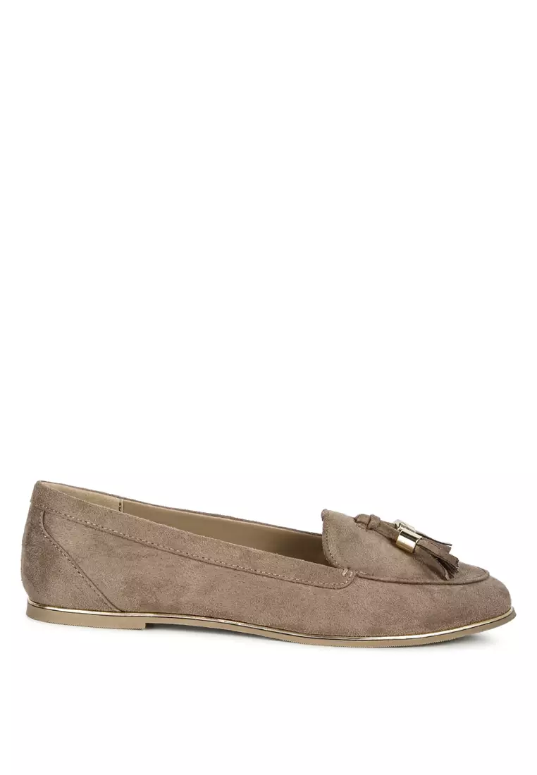 Discount on London Rag  shoes - SKU: Casual Bow Loafers In Taupe