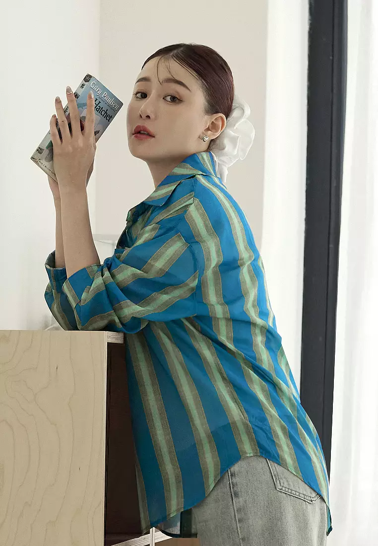 Stylish Striped Relaxed-Fit Shirt [AB20483]