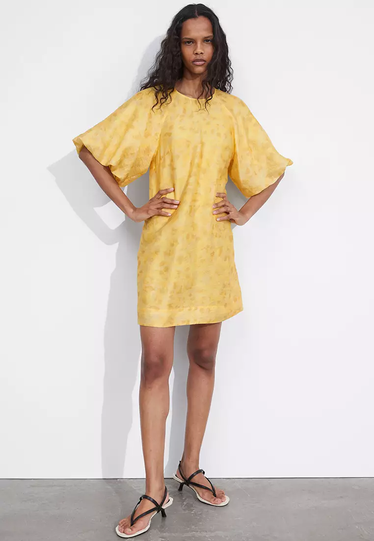 Balloon-Sleeve Mini Dress