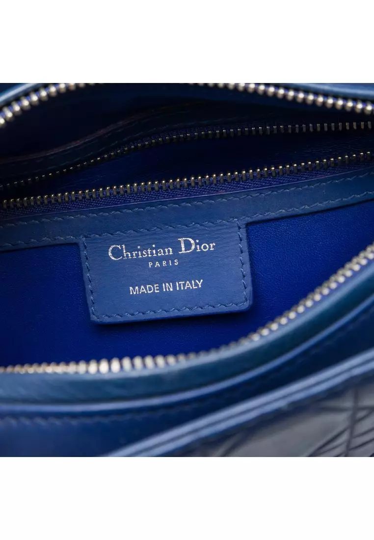Pre-Loved Dior Medium Ultra Matte Calfskin Embossed Cannage Lady Dior