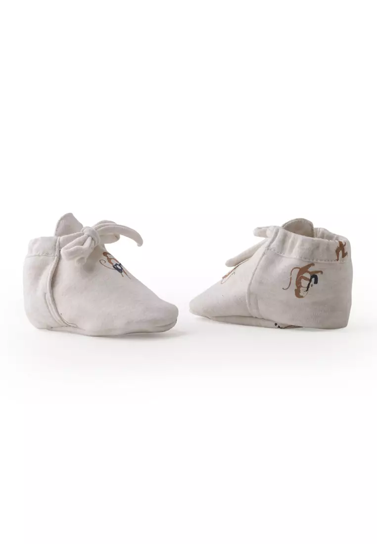 Monkey Print Baby Booties