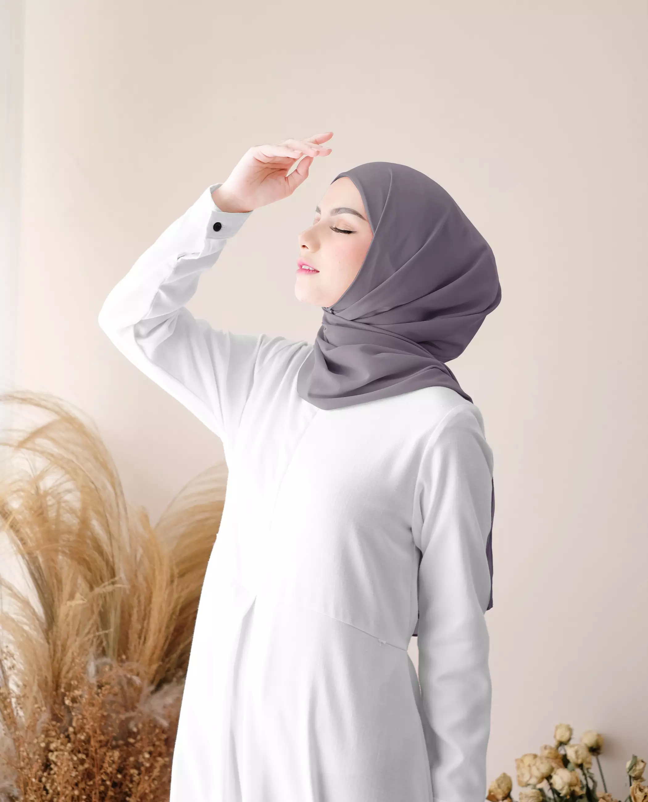 Pashmina Inner Instan 2in1 Ceruty Baby Doll - Lilac Herb