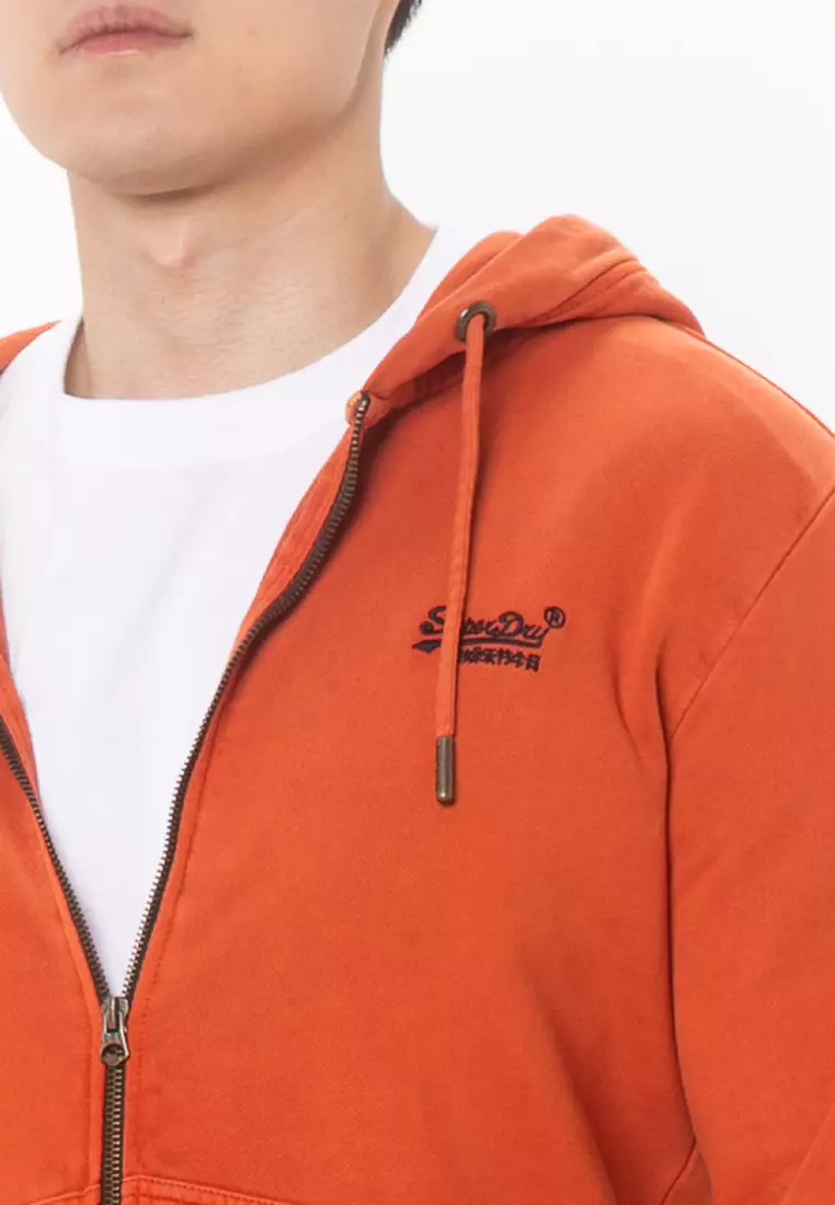 Essential Logo Washed Zip Hoodie