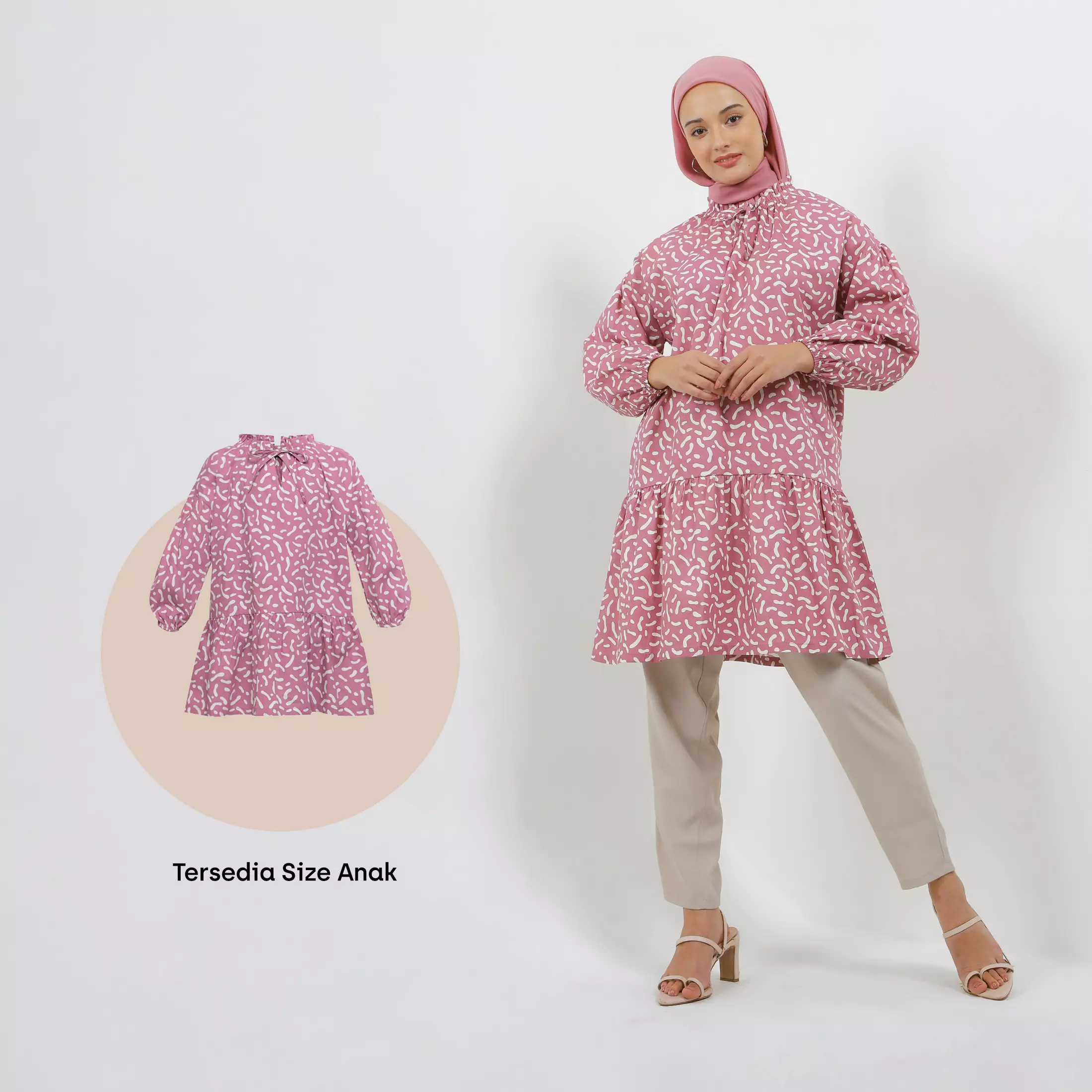 MFMW Helsinki Tunik Dusty Rose Motif