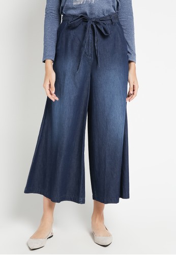 Jual GEELA  Blue Wash Denim Cullote Original ZALORA 