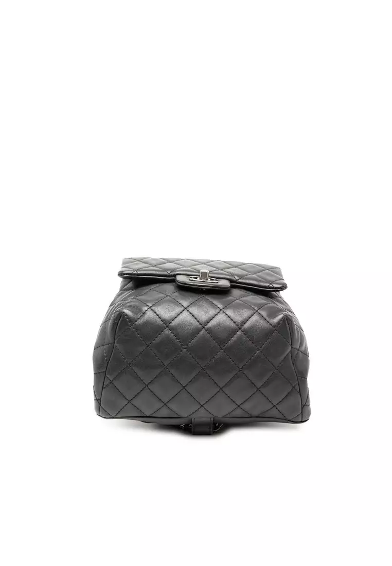 Pre-Loved Chanel Small Cc Calfskin Drawstring Flap Backpack