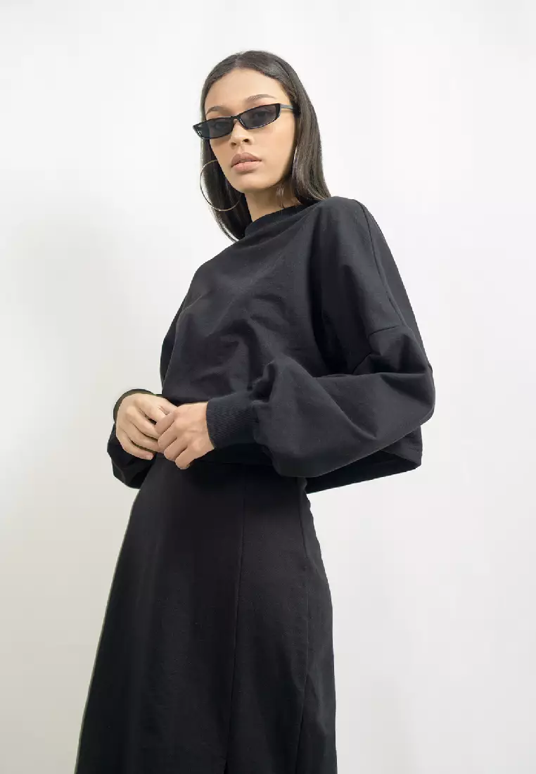 Jual Ocwa Studio OCWA GINA PUFFER CROP SWEATER BLACK Original 2025