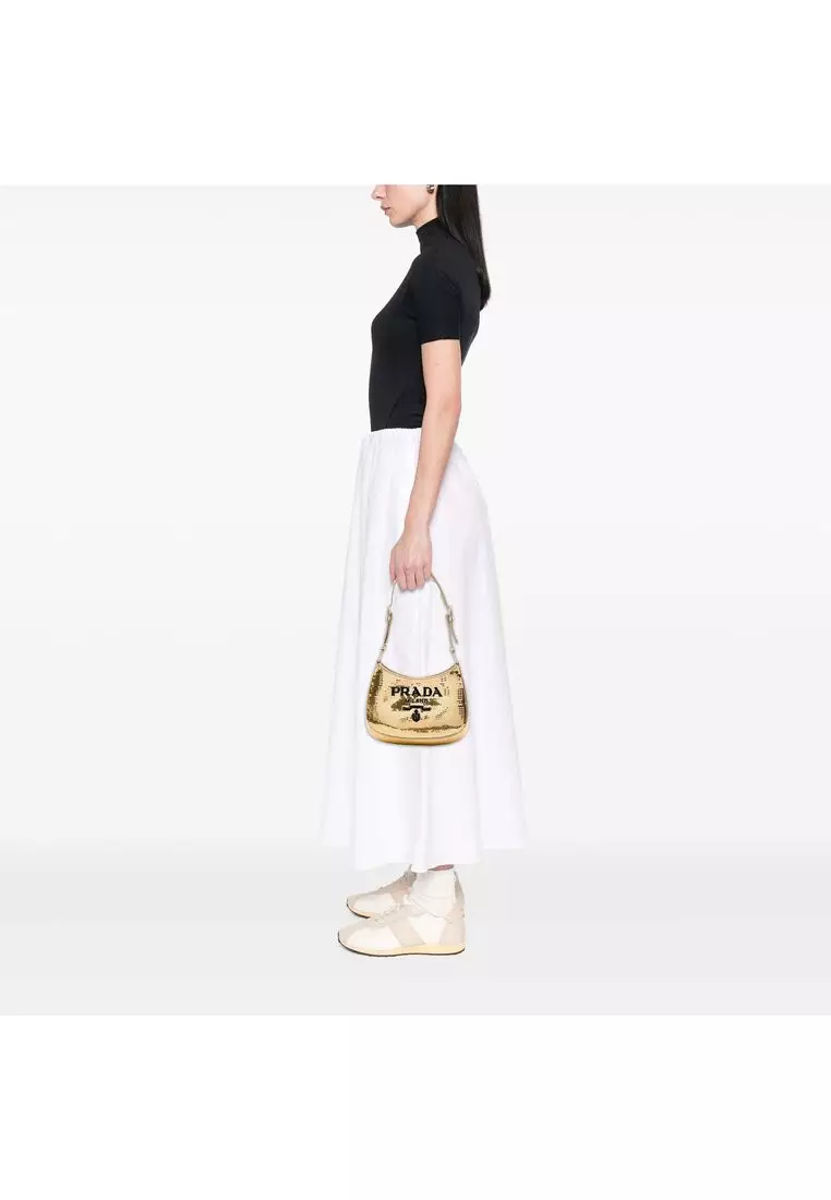 Pre-Loved Prada Sequin Embellished Satin Cleo Shoulder Bag