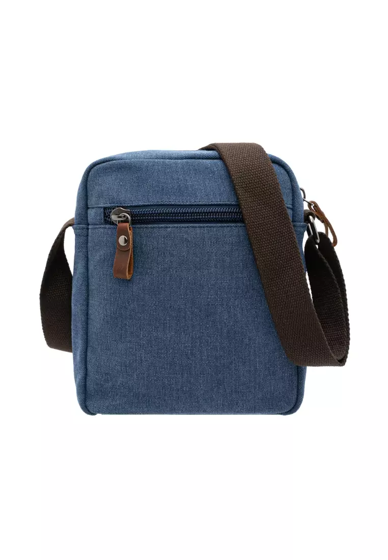 Jack Studio Unisex Canvas Leather Small Crossbody Shoulder Sling Bag BAD 21004