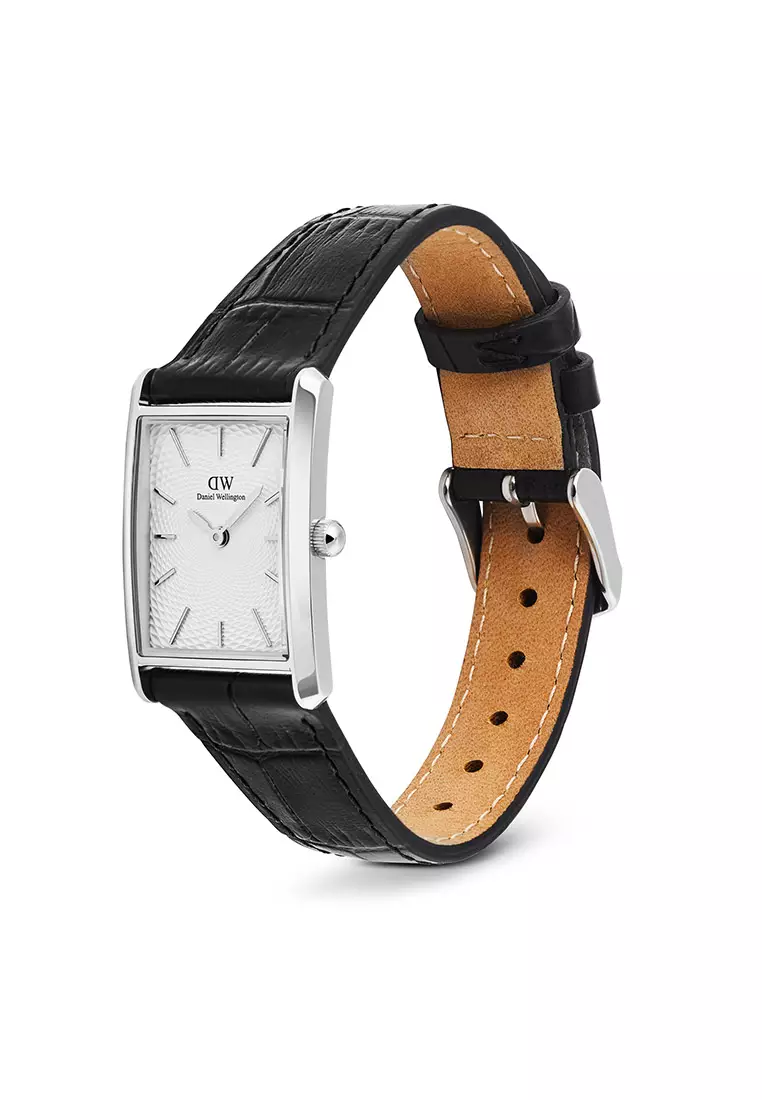 Bound 32x22mm Black Crocodile White Silver - Men Watch Stainless Steel Leather Strap watch DW Official Authentic Original Jam tangan pria DW jam tangan