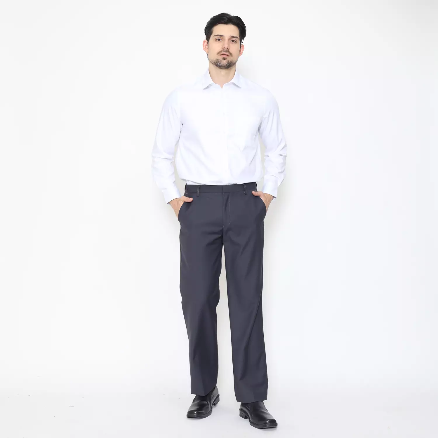 Lawell Celana Panjang Pria Formal Kerja Regular Fit - Formal Long Pants Dark Grey | RUPERT-R