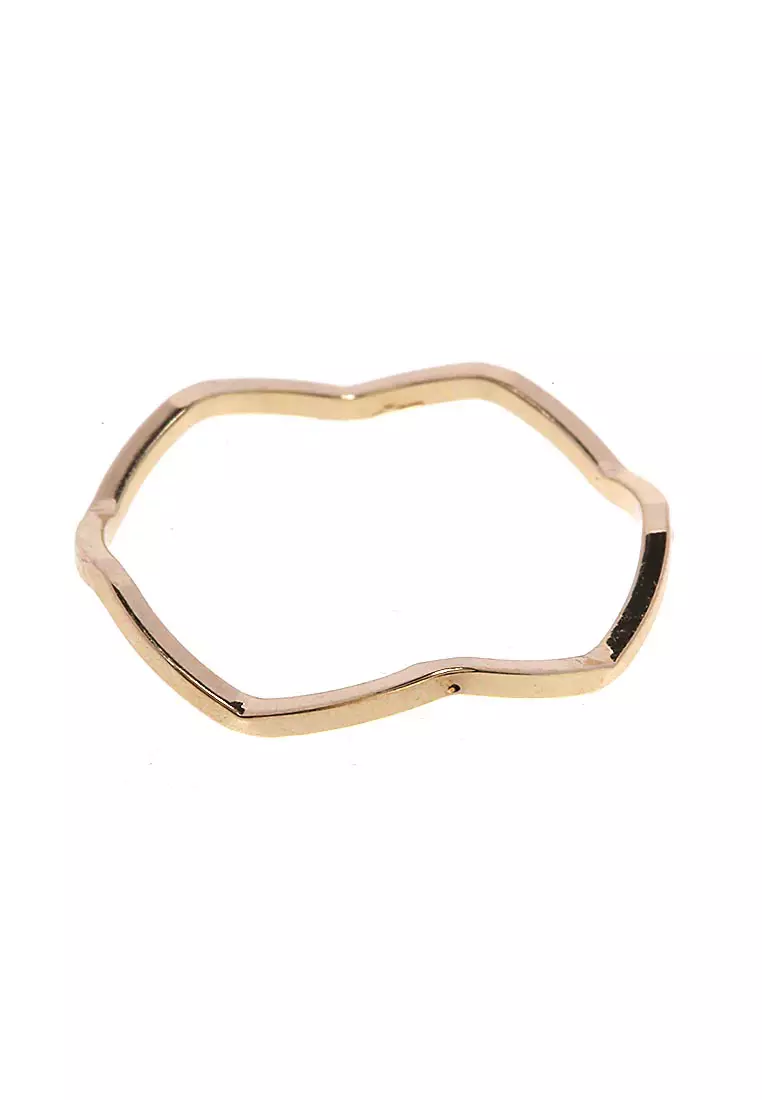 Cincin Set Rings Aksesoris Wanita Design Elegant Premium Quality - Gold