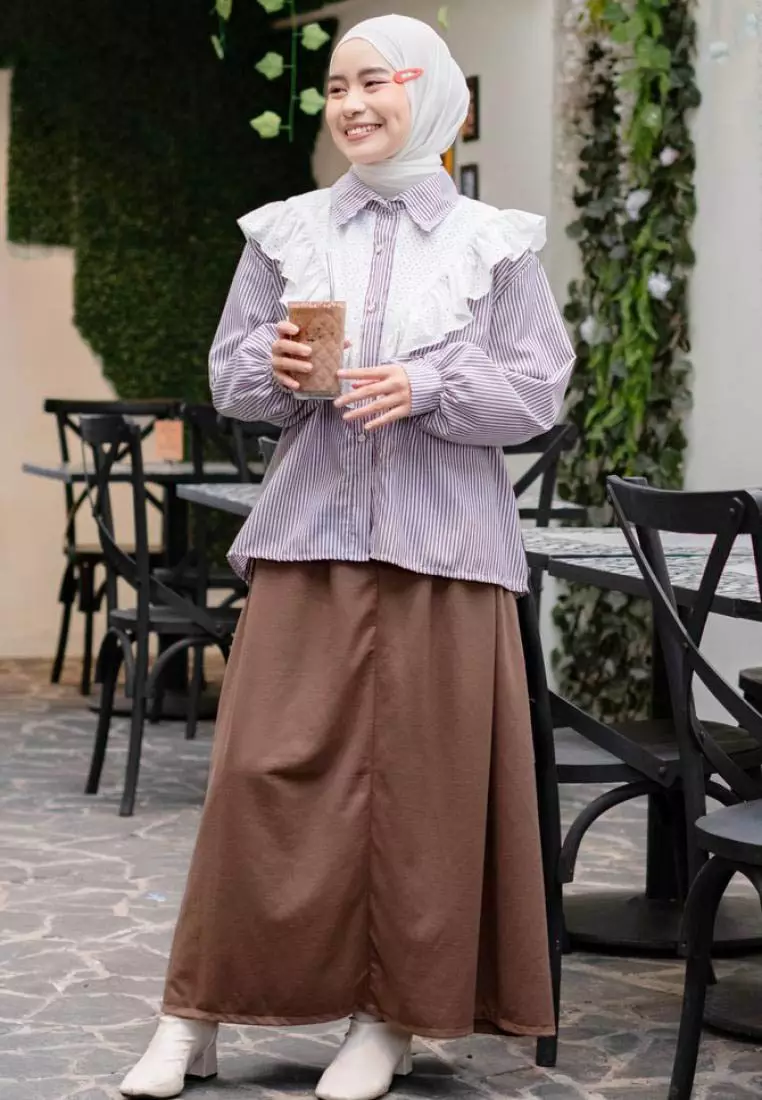 Kairi Kemeja Ruffle - Coffee M18580 R41S3